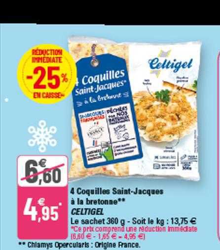 4 coquilles saint-jacques à la bretonne cetigel