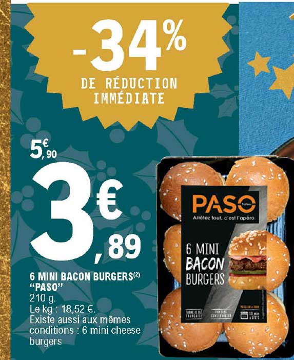 6 Mini Bacon Burgers "paso"