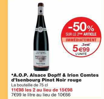 a.o.p. alsace dopff & irion comtes d'isenbourg pinot noir rouge