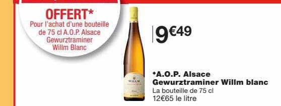 a.o.p. alsace gewurztraminer willm blanc