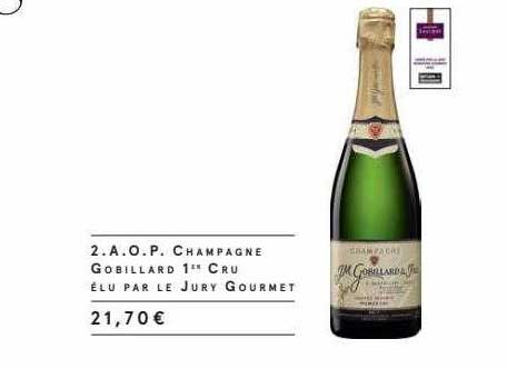 a.o.p. champagne gobillard 1er cru élu par le jury gourmet