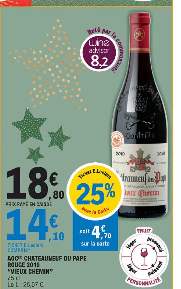 aoc châteauneuf du pape rouge 2019 "vieux chemin"