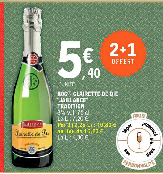 aoc clairette de die "jaillance" tradition