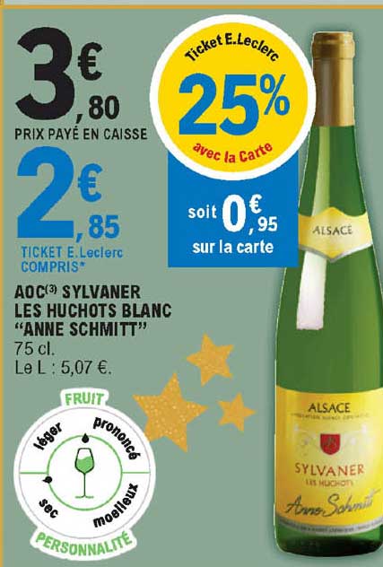 aoc sylvaner les huchots blanc "anne schmitt"
