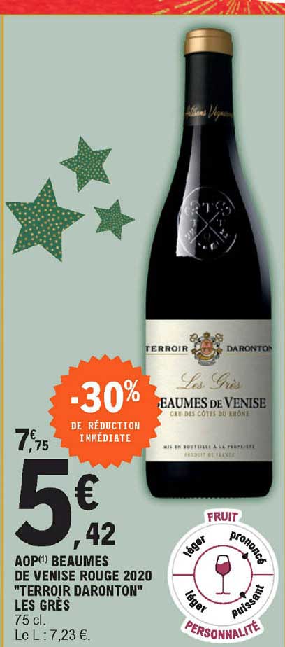 aop beaumes de venise rouge 2020 "terroir daronton" les grès