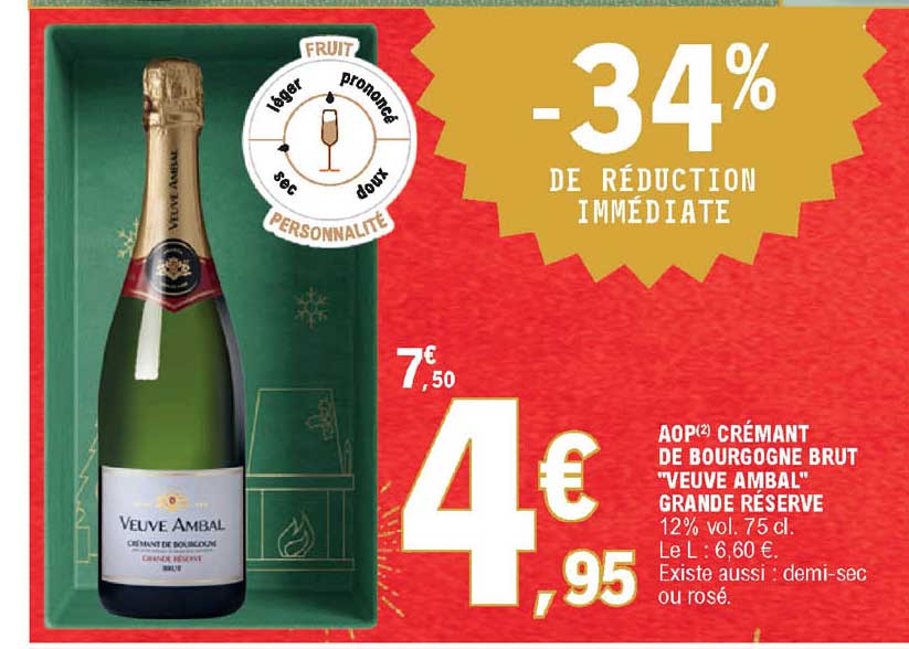 aop crémant de bourgogne brut "veuve ambal" grande réserve