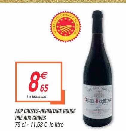 aop crozes-hermitage rouge pré aux grives