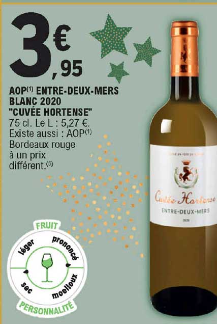 aop entre-deux-mers blanc 2020 "cuvée hortense"