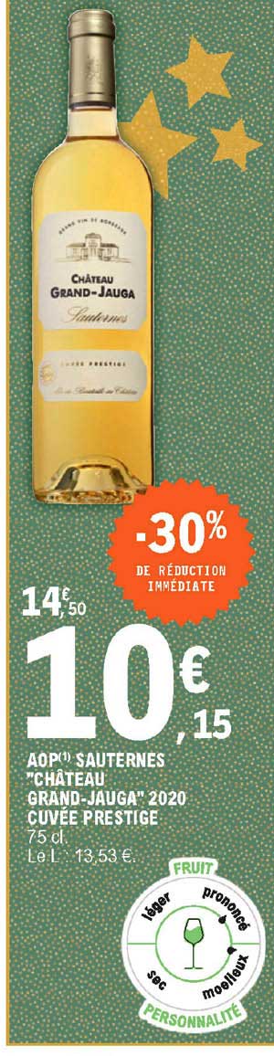 Aop Sauternes "château Grand-jauga" 2020 Cuvée Prestige