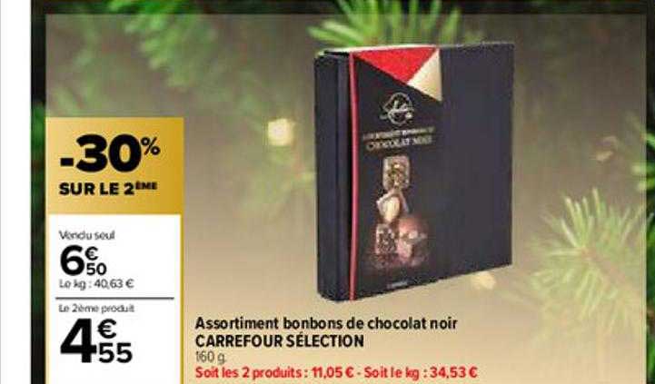 Assortiment Bonbons De Chocolat Noir Carrefour Sélection