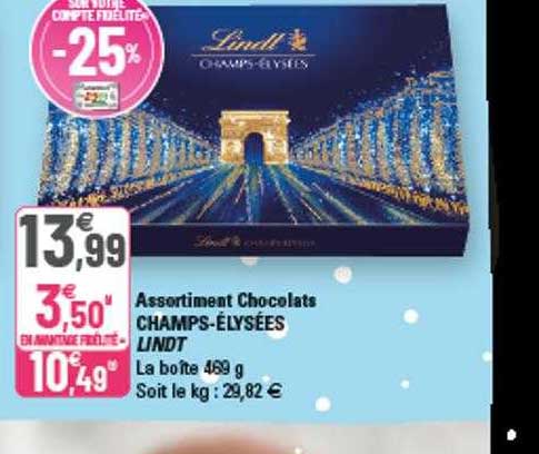 assortiment chocolats champs-élysées lindt