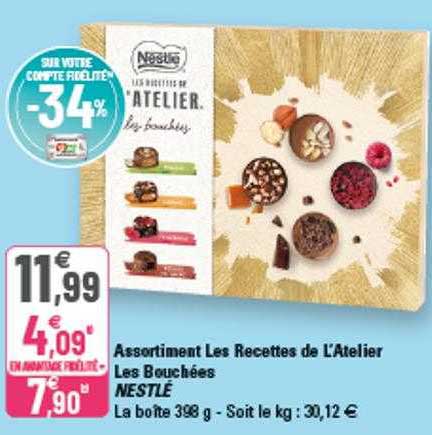 assortiment les recettes de l'atelier les bouchées nestlé