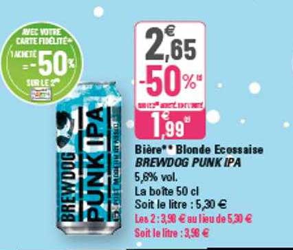 Bière Blonde Ecossaise Brewdog Punk Ipa