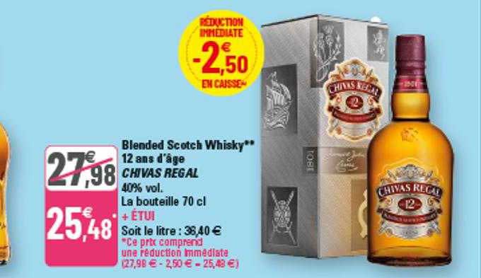 blended scotch whisky 12 ans d'âge chivas regal