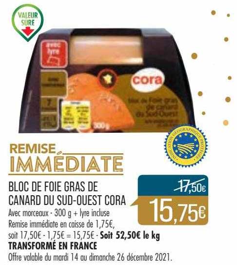 bloc de foie gras de canard du sud-ouest cora