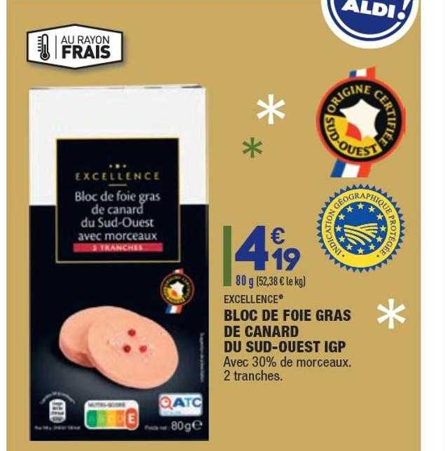 bloc de foie gras de canard du sud-ouest igp excellence