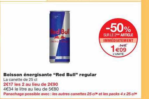 boisson énergisante "red bull" regular