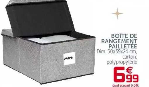 boîte de rangement pailletée