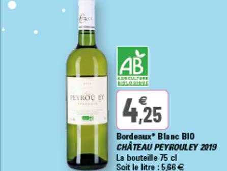 Bordeaux Blanc Bio Château Peyrouley 2019