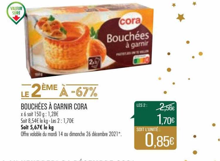 bouchées à garnir cora