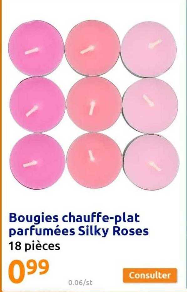 bougies chauffe-plat parfumées silky roses
