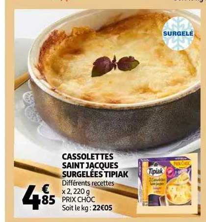 cassolettes saint jacques surgelées tipiak