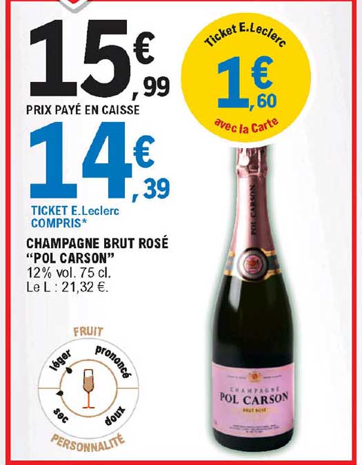 champagne brut rosé "pol carson"