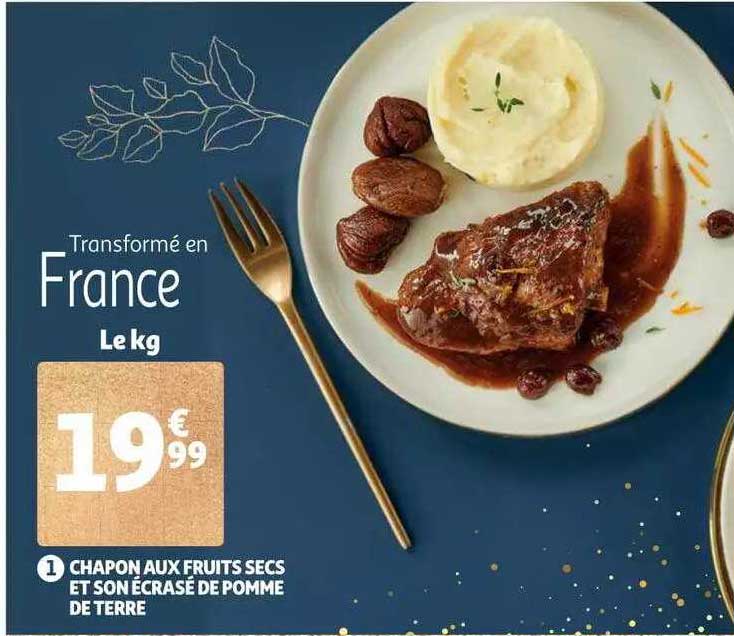 chapon aux fruits secs et son écrasé de pomme de terre