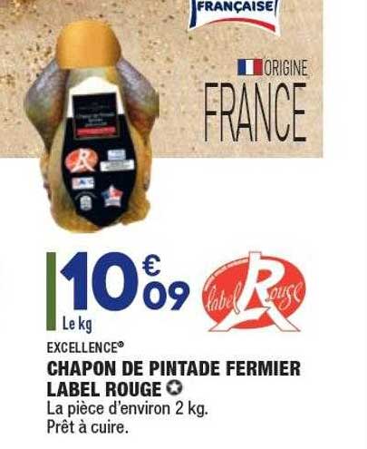 chapon de pintade fermier label rouge excellence