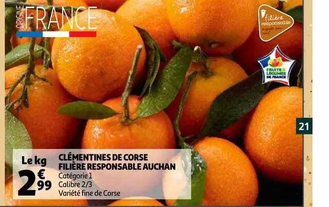 Clémentines De Corse Filière Responsable Auchan