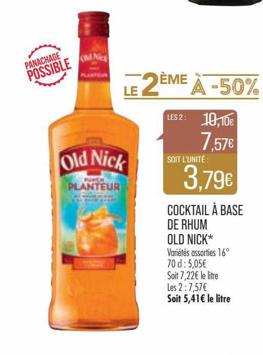 Cocktail à Base De Rhum Old Nick