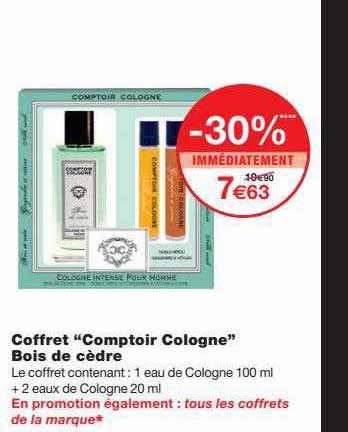 Coffret "comptoir Cologne" Bois De Cèdre