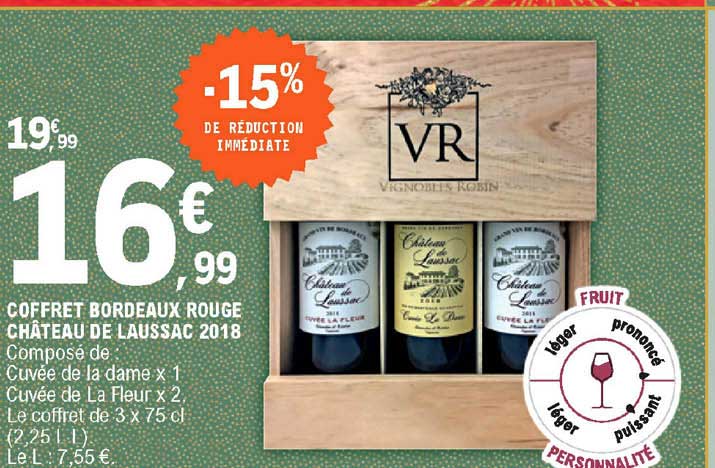 Coffret Bordeaux Rouge Château De Laussac 2018