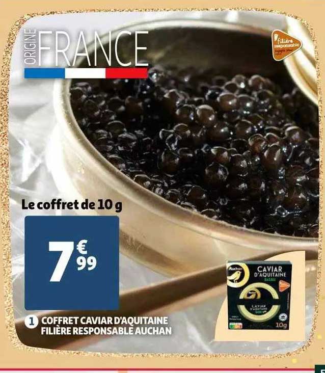 coffret caviar d'aquitaine filière responsable auchan
