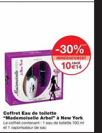 coffret eau de toilette "mademoiselle arbel" à new york
