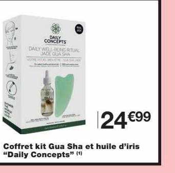 coffret kit gua sha et huile d'iris "daily concepts"