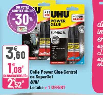 Colle Power Glue Control Ou SuperGel Uhu