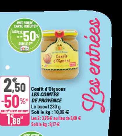 confit d'oignons les comtes de provence