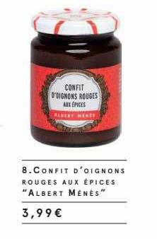 confit d'oignons rouges aux épices "albert ménès"
