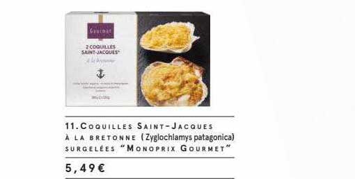 coquilles saint-jacques à la bretonne surgelées "monoprix gourmet"