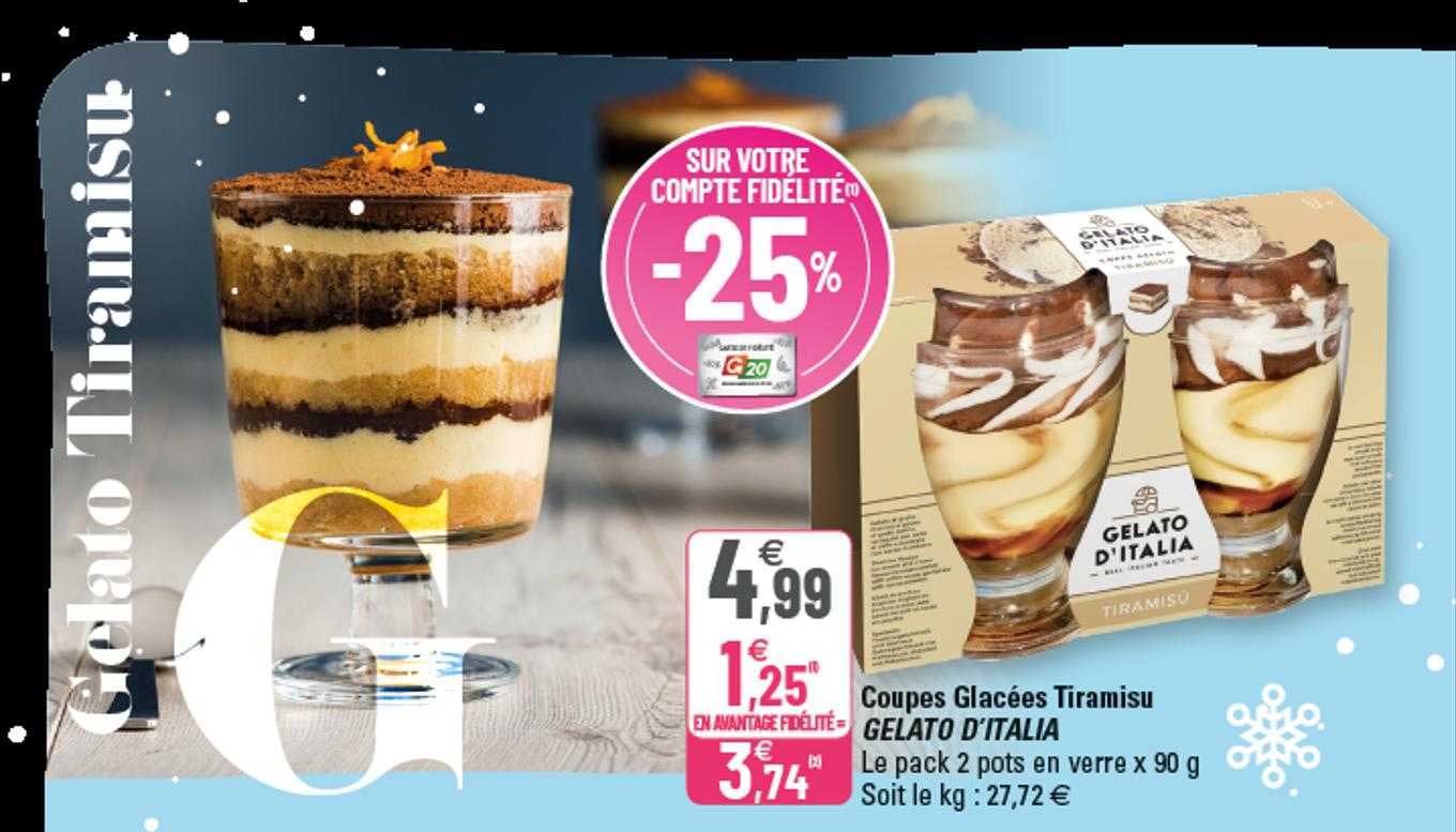 coupes glacées tiramisu gelato d'italia