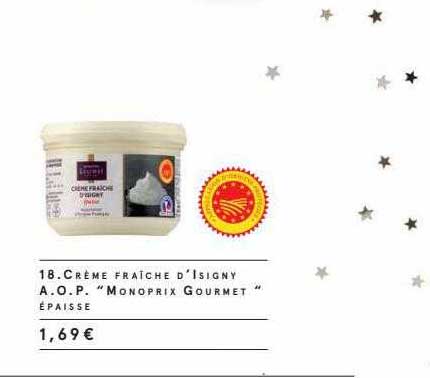 crème fraîche d'isigny a.o.p. "monoprix gourmet"