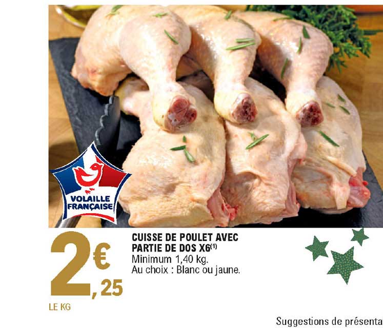cuisse de poulet avec partie de dos x6
