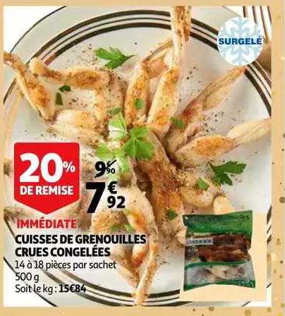 cuisses de grenouilles crues congelées