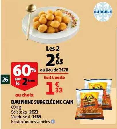 dauphine surgelée mc cain