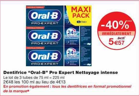 dentifrice "oral-b" pro expert nettoyage intense