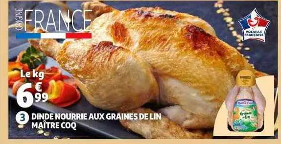 dinde nourrie aux graines de lin maître coq