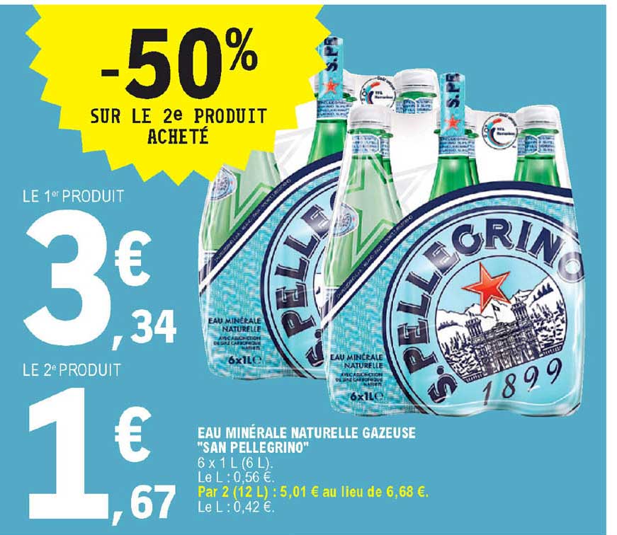 eau minérale naturelle gazeuse "san pellegrino"