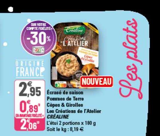 écrasé de saison pommes de terre cèpes & girolles les créations de l'atelier créaline