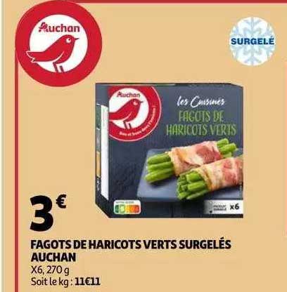 fagots de haricots verts surgelées auchan